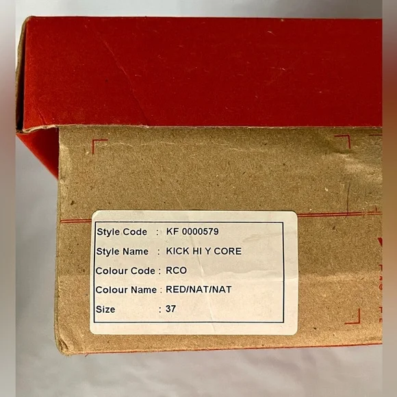 KICKERS Ankle Boots UK 4 Kick-Hi Red Leather with Box/90s/Mod/80s/Casual/Classic - Picture 11 of 14